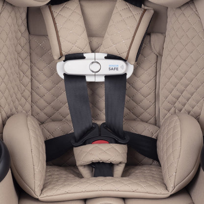 Revolve360 Extend All-In-One Rotational Car Seat with Green & Gentle Fabric (Travertine)