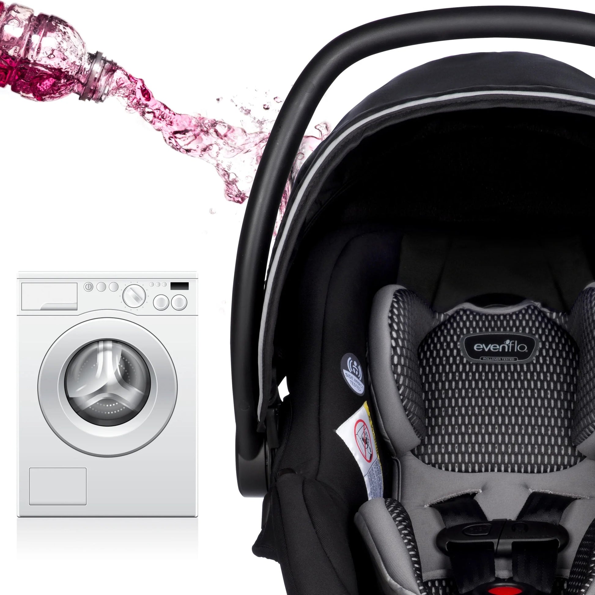 Litemax DLX Infant Car Seat with Freeflow Fabric and Safezone Load Leg Base (Olympus Black)