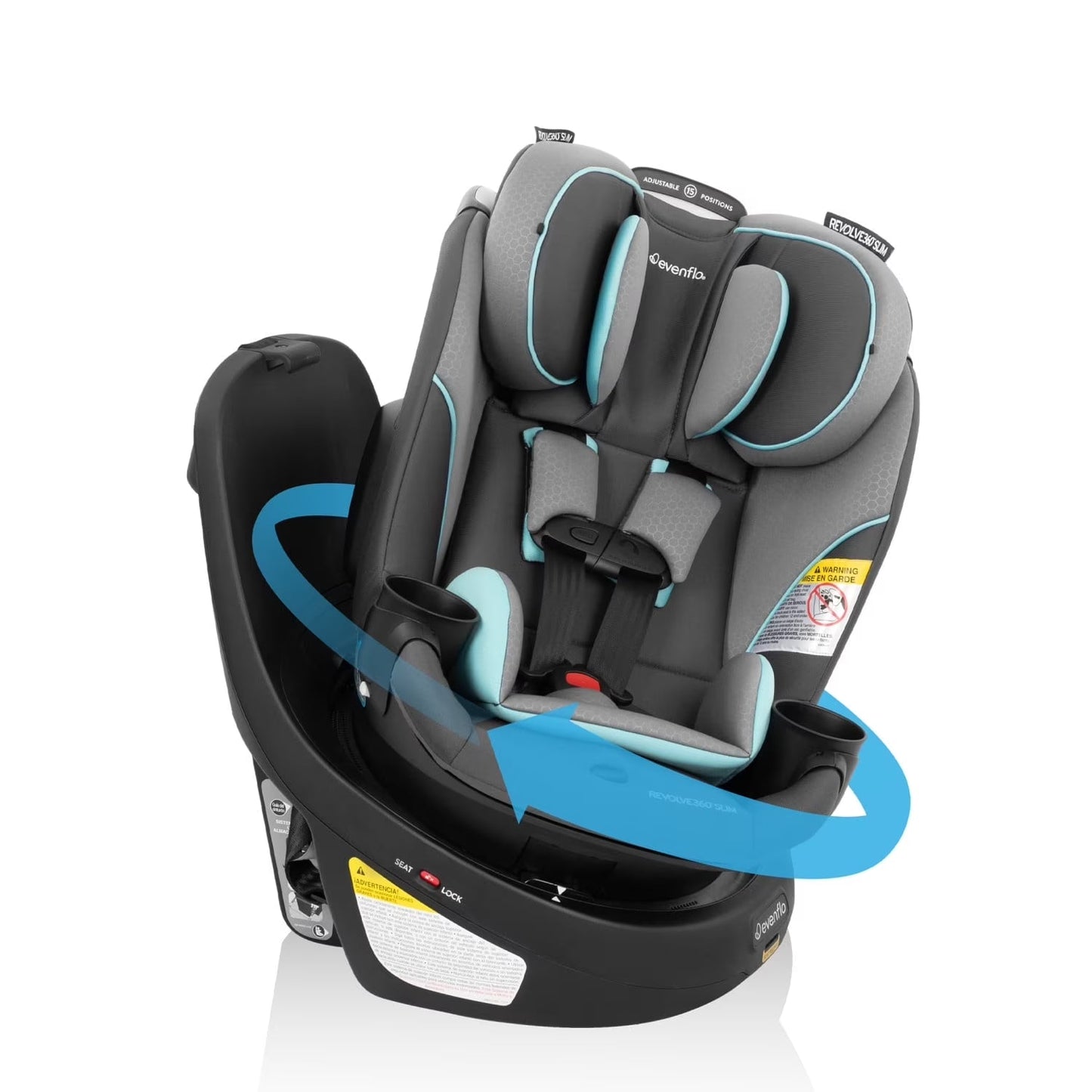 REO by Revolve360 Rotating 2-In-1 Convertible Car Seat, 360 Degrees, Infant to Toddler, Forward and Rear Facing, Compact Design, One-Time Install (Holden)