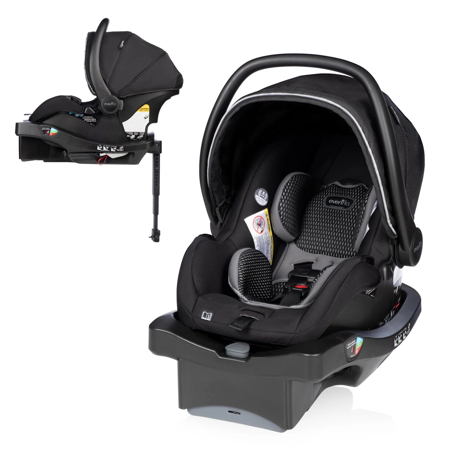 Litemax DLX Infant Car Seat with Freeflow Fabric and Safezone Load Leg Base (Olympus Black)