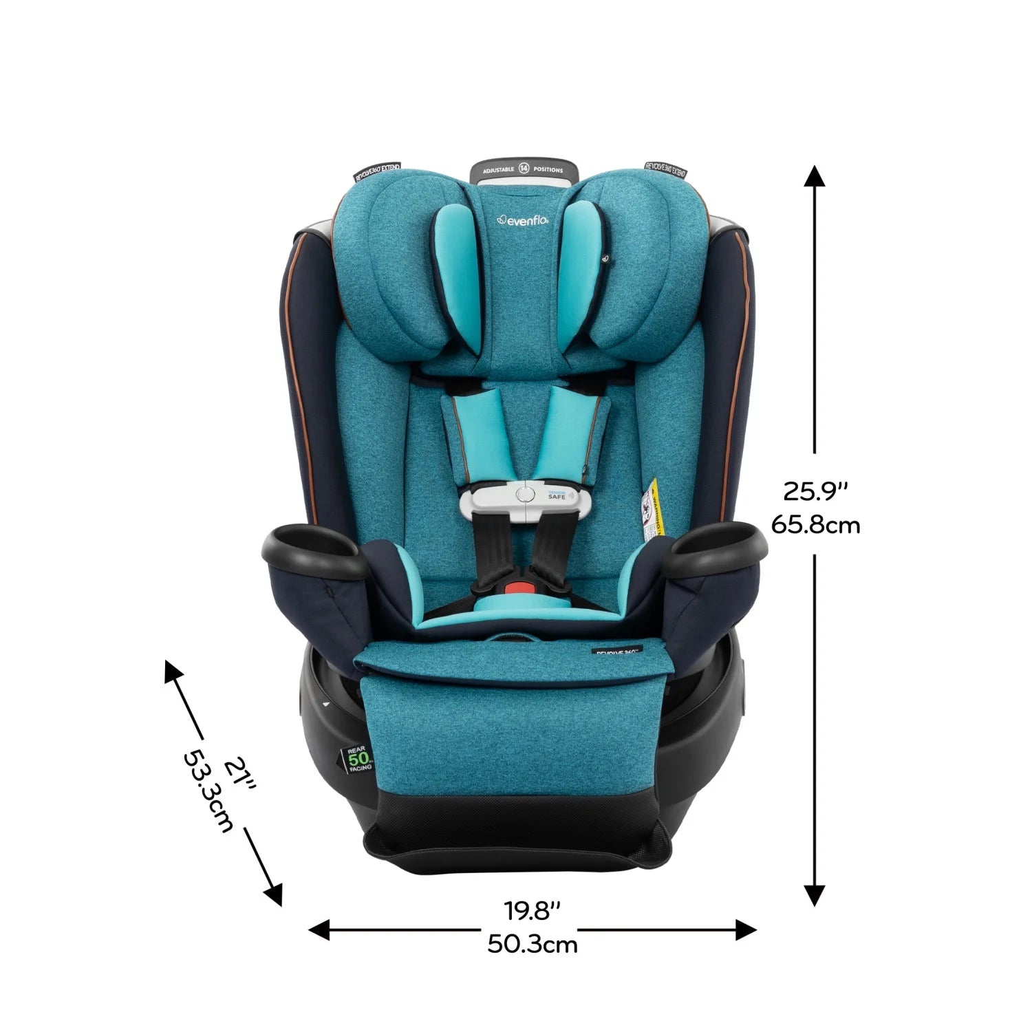 Gold Revolve360 Extend All-In-One Rotational Car Seat with Sensorsafe (Sapphire)