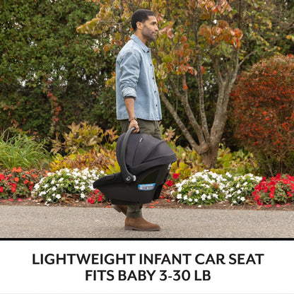 Revolve180 Litemax NXT Rotating Rear-Facing Lightweight Preemie and Infant Car Seat 3-30Lbs. Easy Install with Base (Cinder Gray)