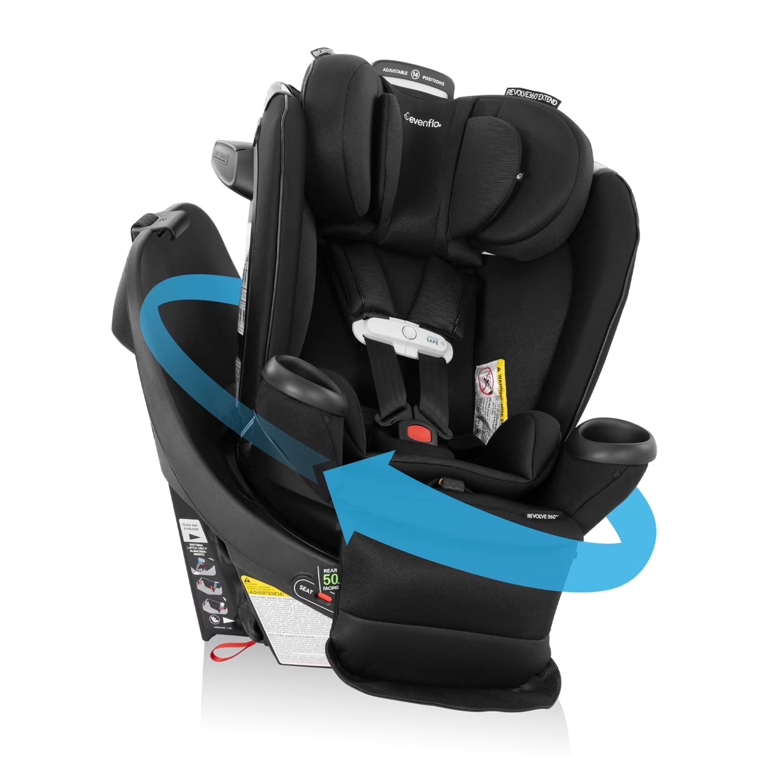 Gold Revolve360 Extend All-In-One Rotational Car Seat with Sensorsafe (Sapphire)