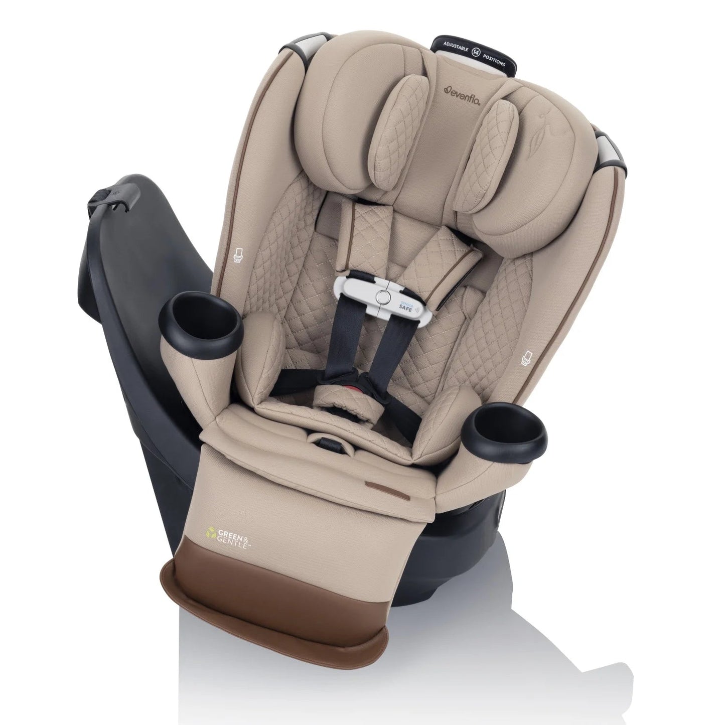 Revolve360 Extend All-In-One Rotational Car Seat with Green & Gentle Fabric (Travertine)