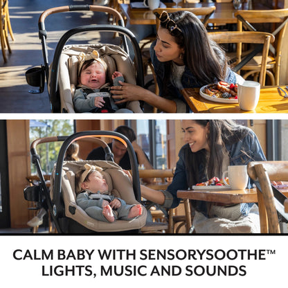 Shyft Intuiti+ Travel System Featuring Revolve180 Litemax NXT Preemie and Infant Car Seat with Sensorysoothe (Dubhan Black)