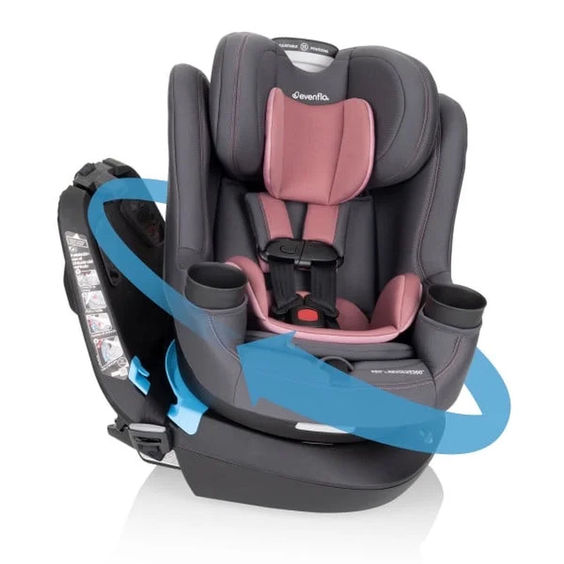 REO by Revolve360 Rotating 2-In-1 Convertible Car Seat, 360 Degrees, Infant to Toddler, Forward and Rear Facing, Compact Design, One-Time Install (Holden)