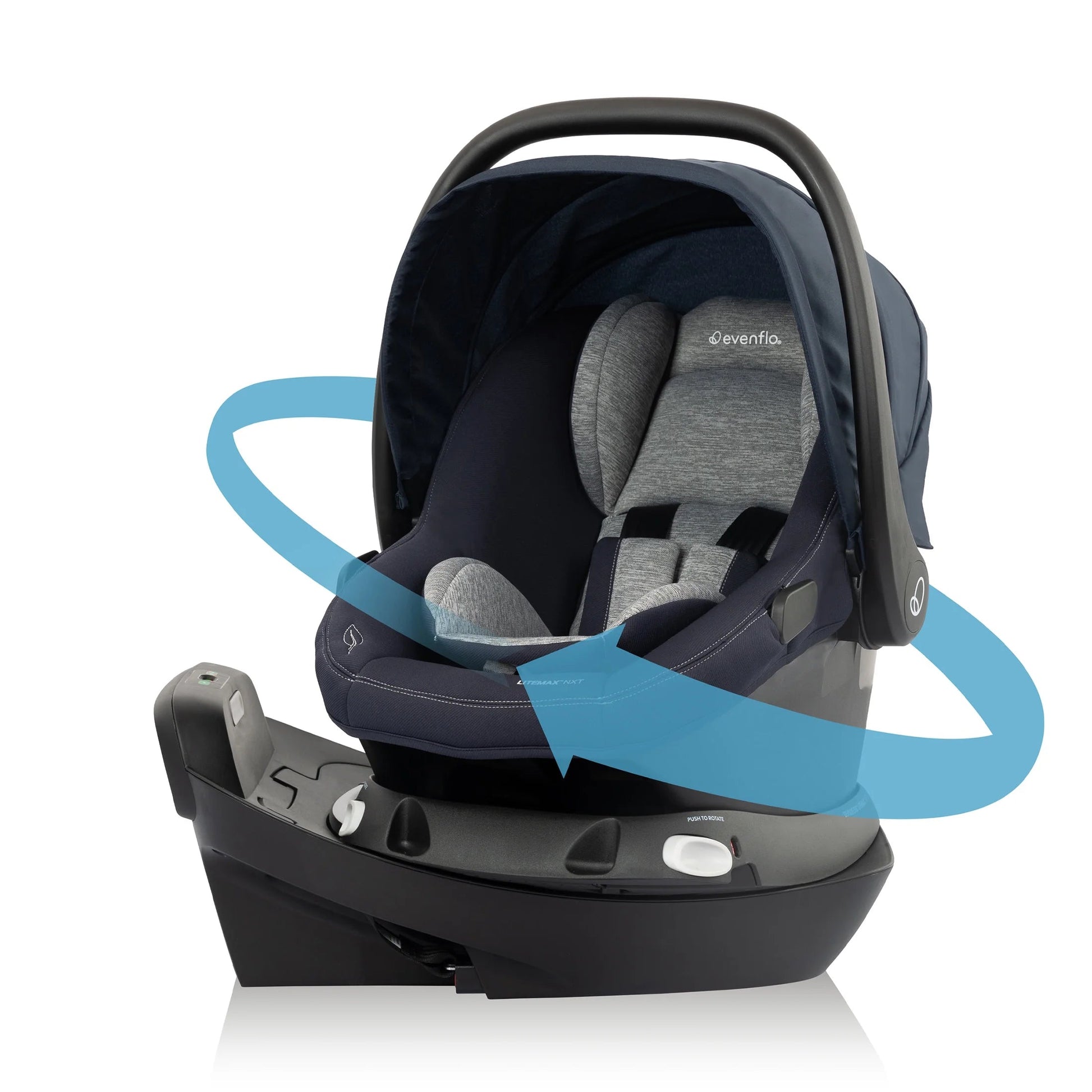 Revolve180 Litemax NXT Rotating Rear-Facing Lightweight Preemie and Infant Car Seat 3-30Lbs. Easy Install with Base (Cinder Gray)