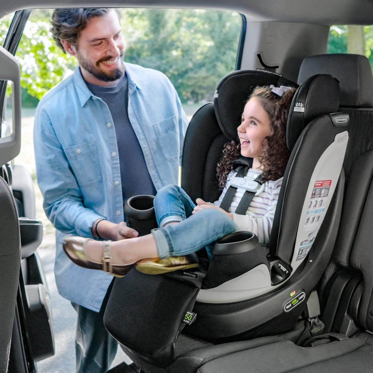 Gold Revolve360 Extend All-In-One Rotational Car Seat with Sensorsafe (Onyx Black)