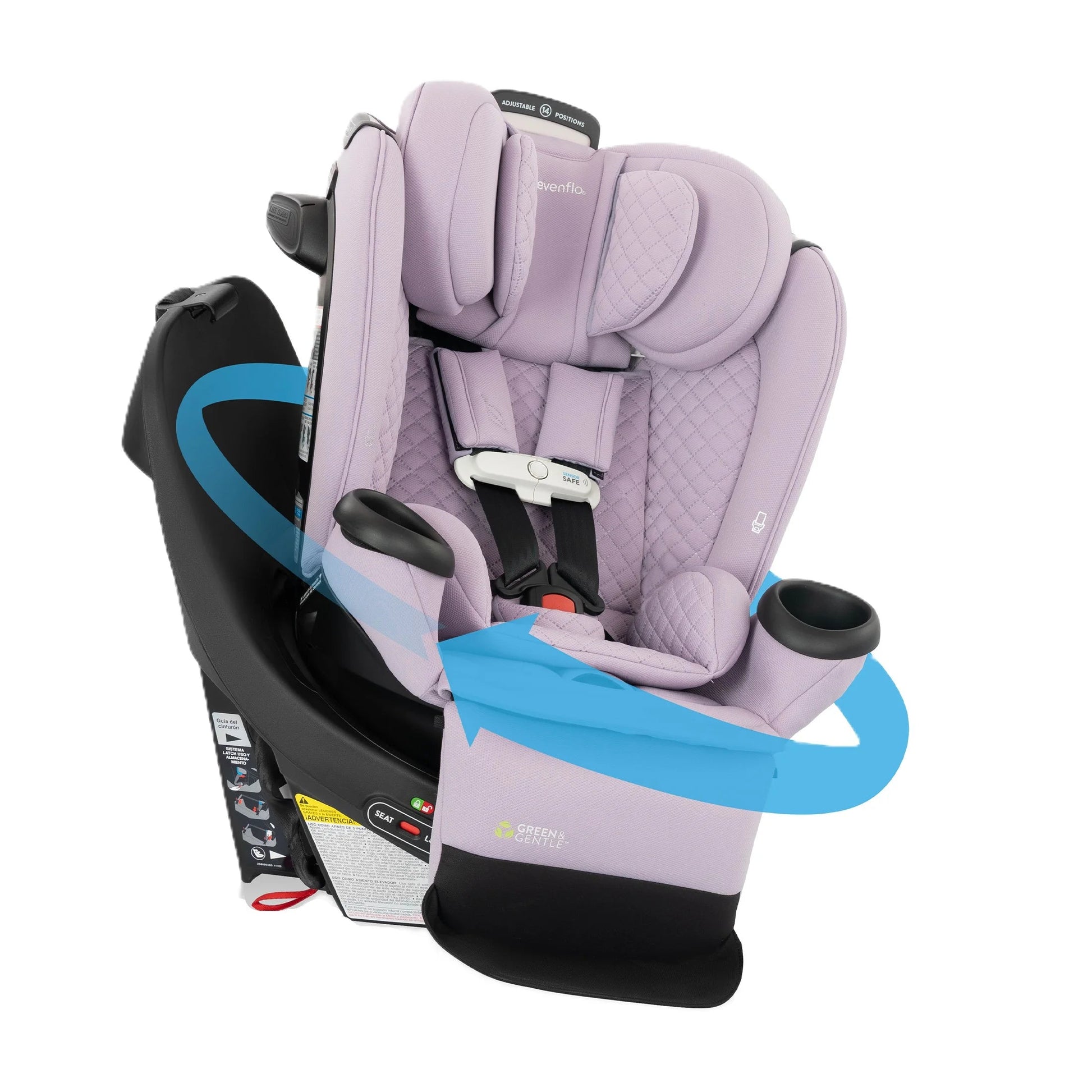 Gold Revolve360 Extend All-In-One Rotational Car Seat with Sensorsafe (Sapphire)