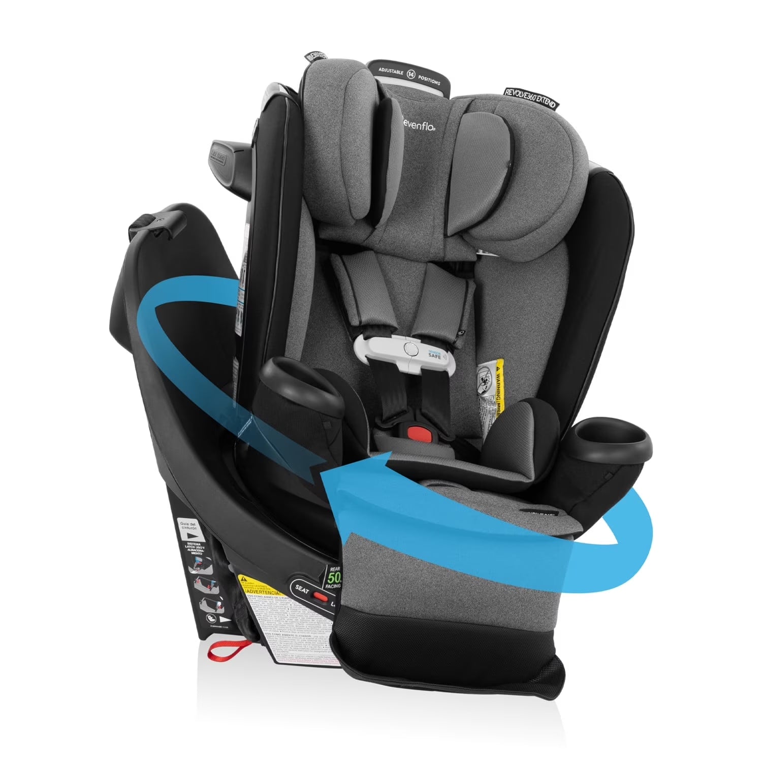 Gold Revolve360 Extend All-In-One Rotational Car Seat with Sensorsafe (Sapphire)