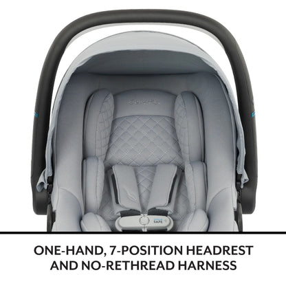 Litemax NXT Rear-Facing Lightweight Preemie and Infant Car Seat 3-30Lbs with Sensorysoothe. Easy Install with Base (Agate)