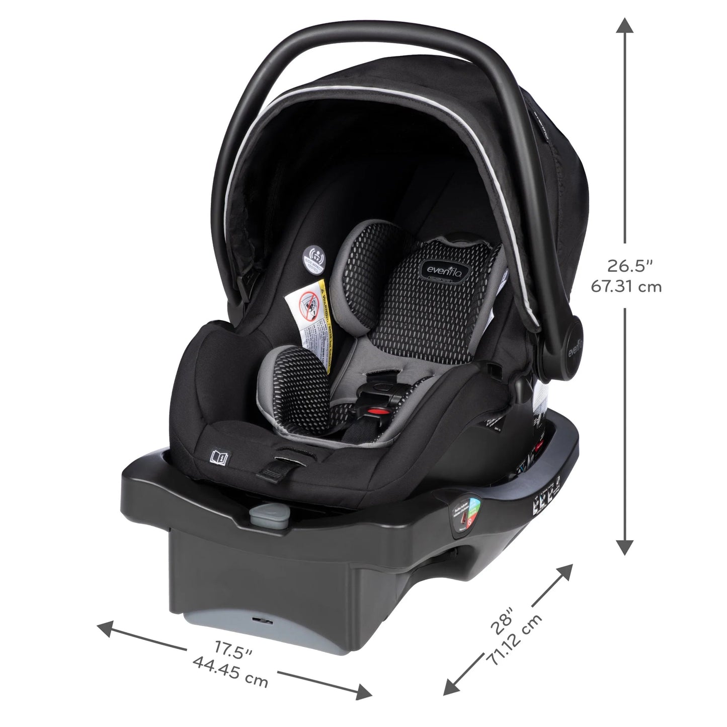 Litemax DLX Infant Car Seat with Freeflow Fabric and Safezone Load Leg Base (Olympus Black)