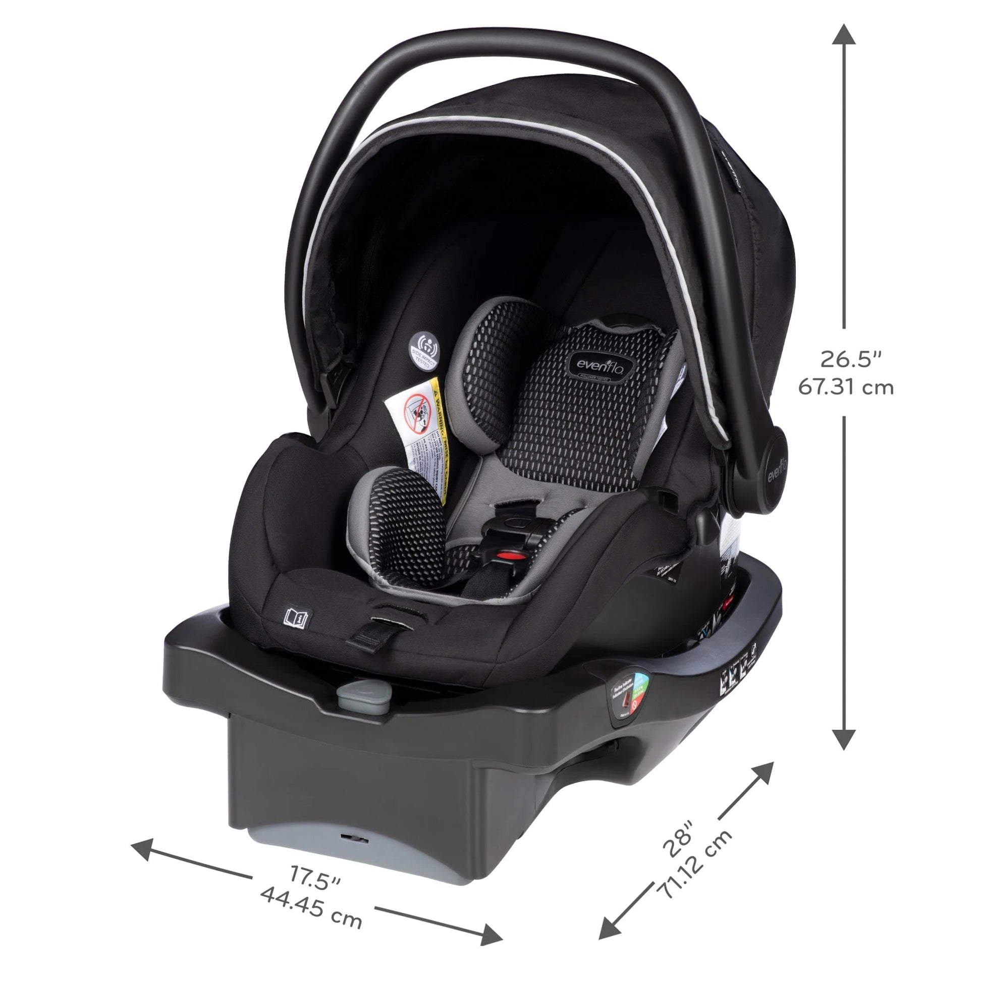 Litemax DLX Infant Car Seat with Freeflow Fabric and Safezone Load Leg Base (Olympus Black)