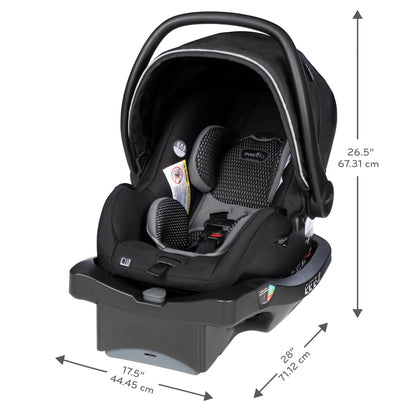 Litemax DLX Infant Car Seat with Freeflow Fabric and Safezone Load Leg Base (Olympus Black)