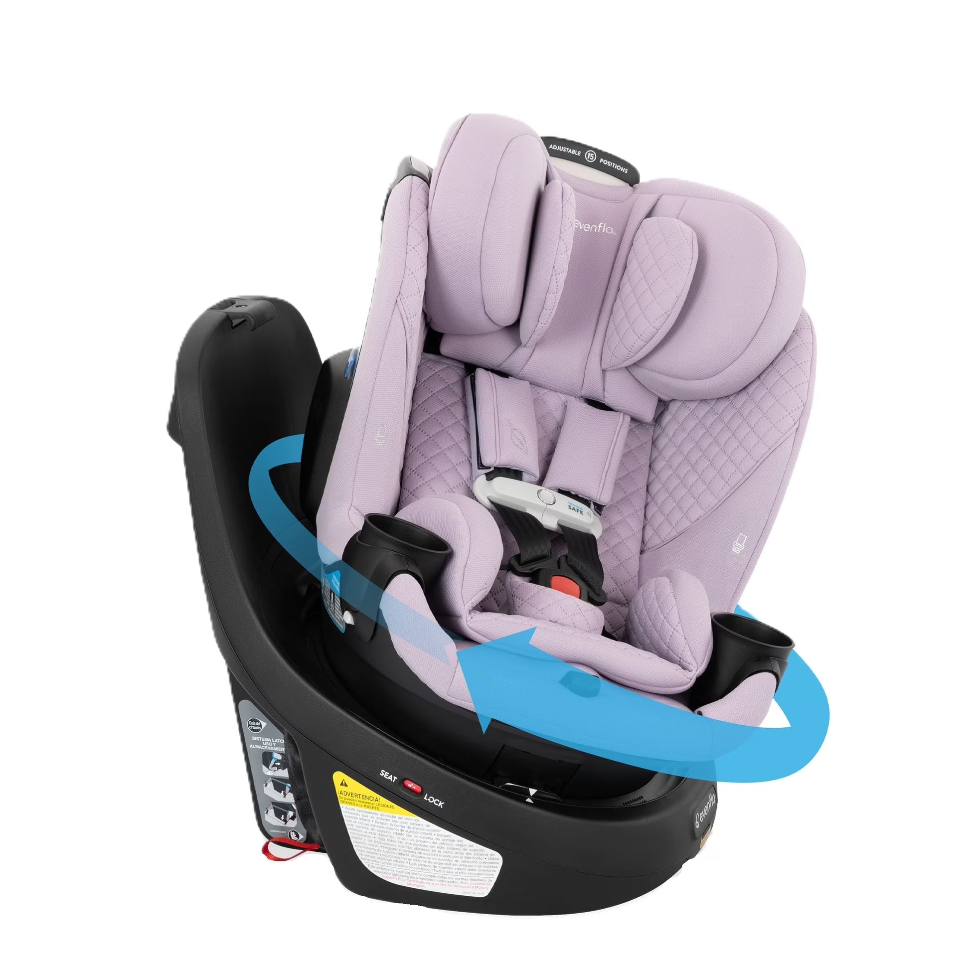 Gold Revolve360 Slim 2-In-1 Rotational Car Seat with Sensorsafe, Flint Gray