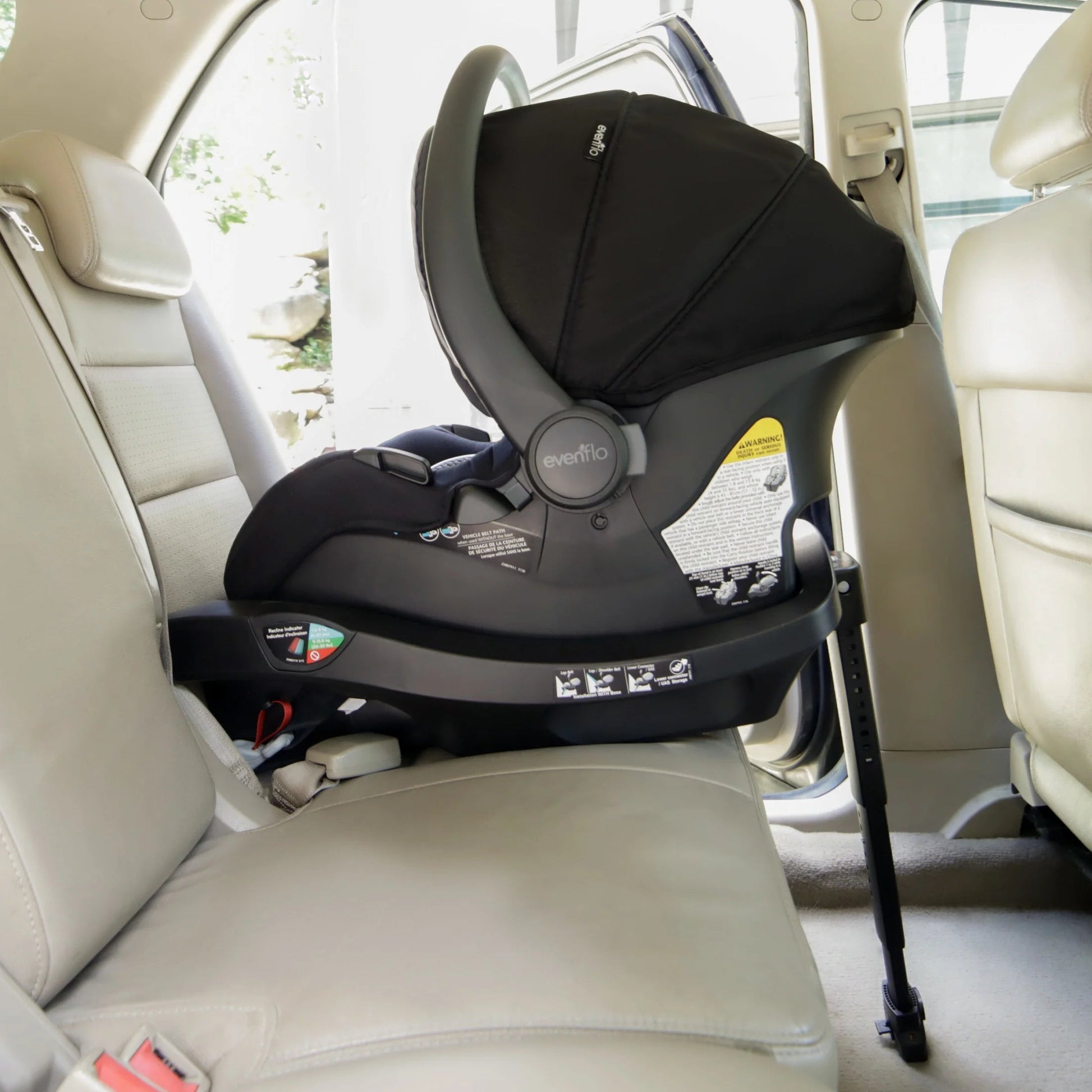 Litemax DLX Infant Car Seat with Freeflow Fabric and Safezone Load Leg Base (Olympus Black)