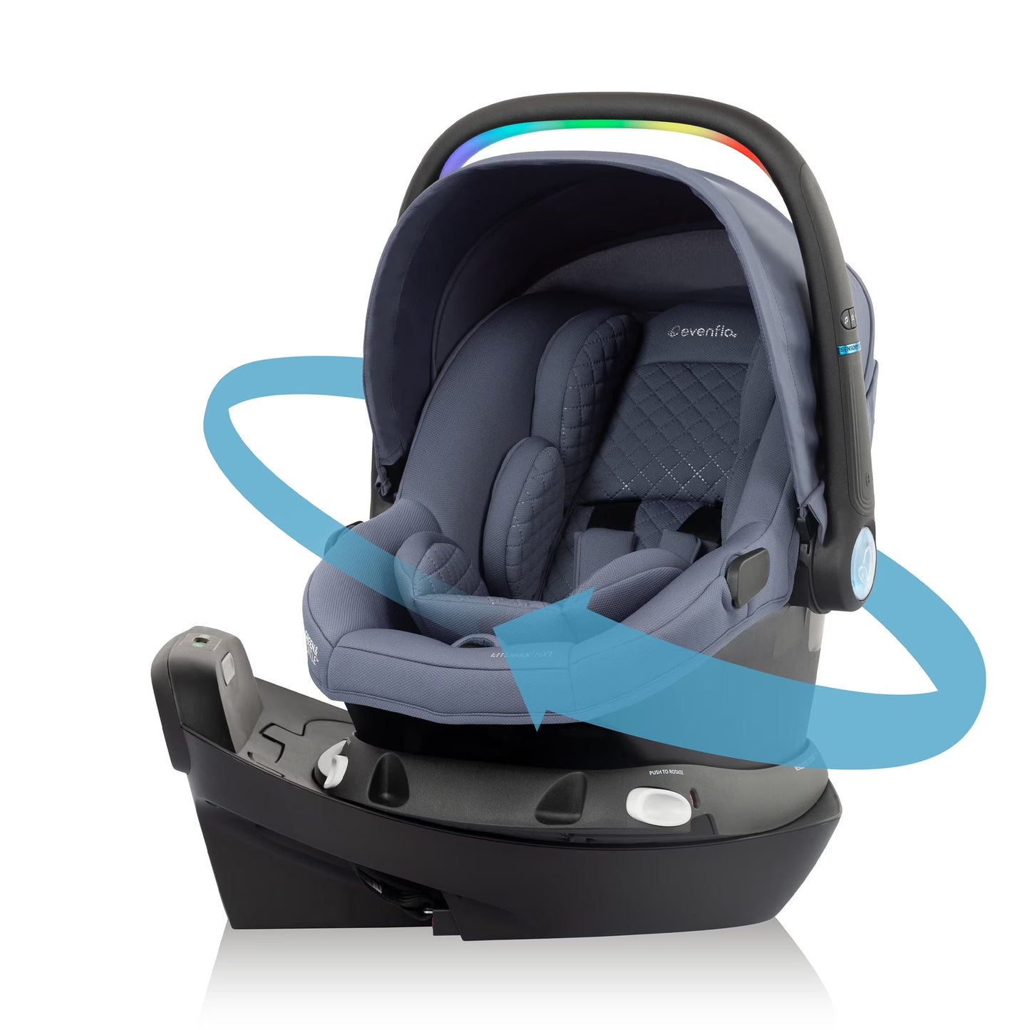 Revolve180 Litemax NXT Rotating Rear-Facing Lightweight Preemie and Infant Car Seat 3-30Lbs. Easy Install with Base (Cinder Gray)