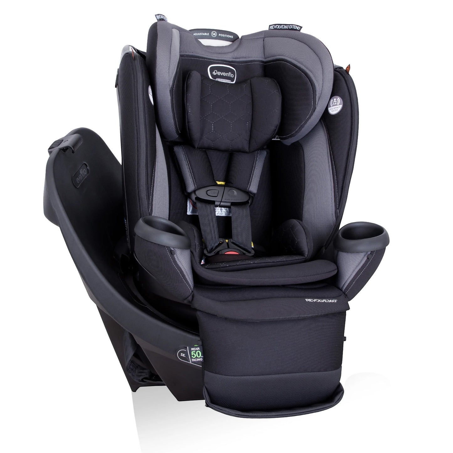 Revolve360 Extend All-In-One Rotational Car Seat with Quick Clean Cover (Revere Gray)