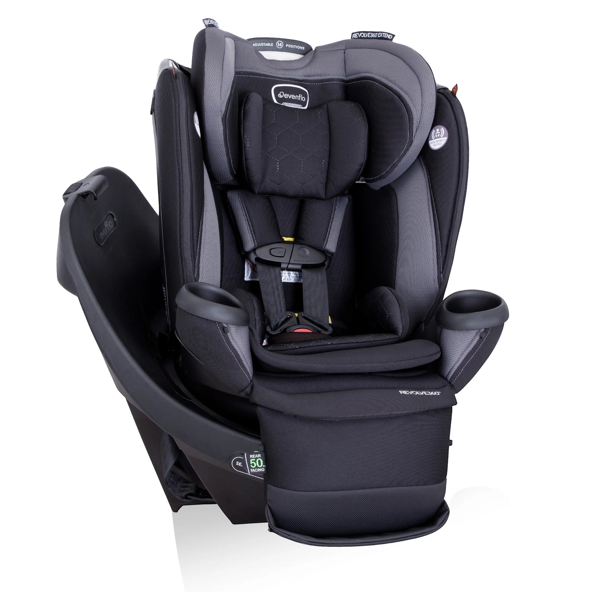 Revolve360 Extend All-In-One Rotational Car Seat with Quick Clean Cover (Revere Gray)