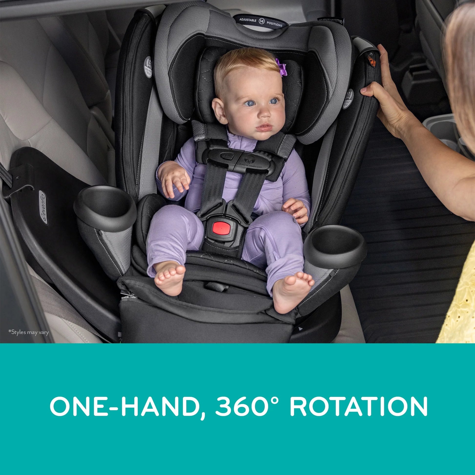 Revolve360 Extend All-In-One Rotating Car Seat with Quick Clean Cover (Rockland Green)