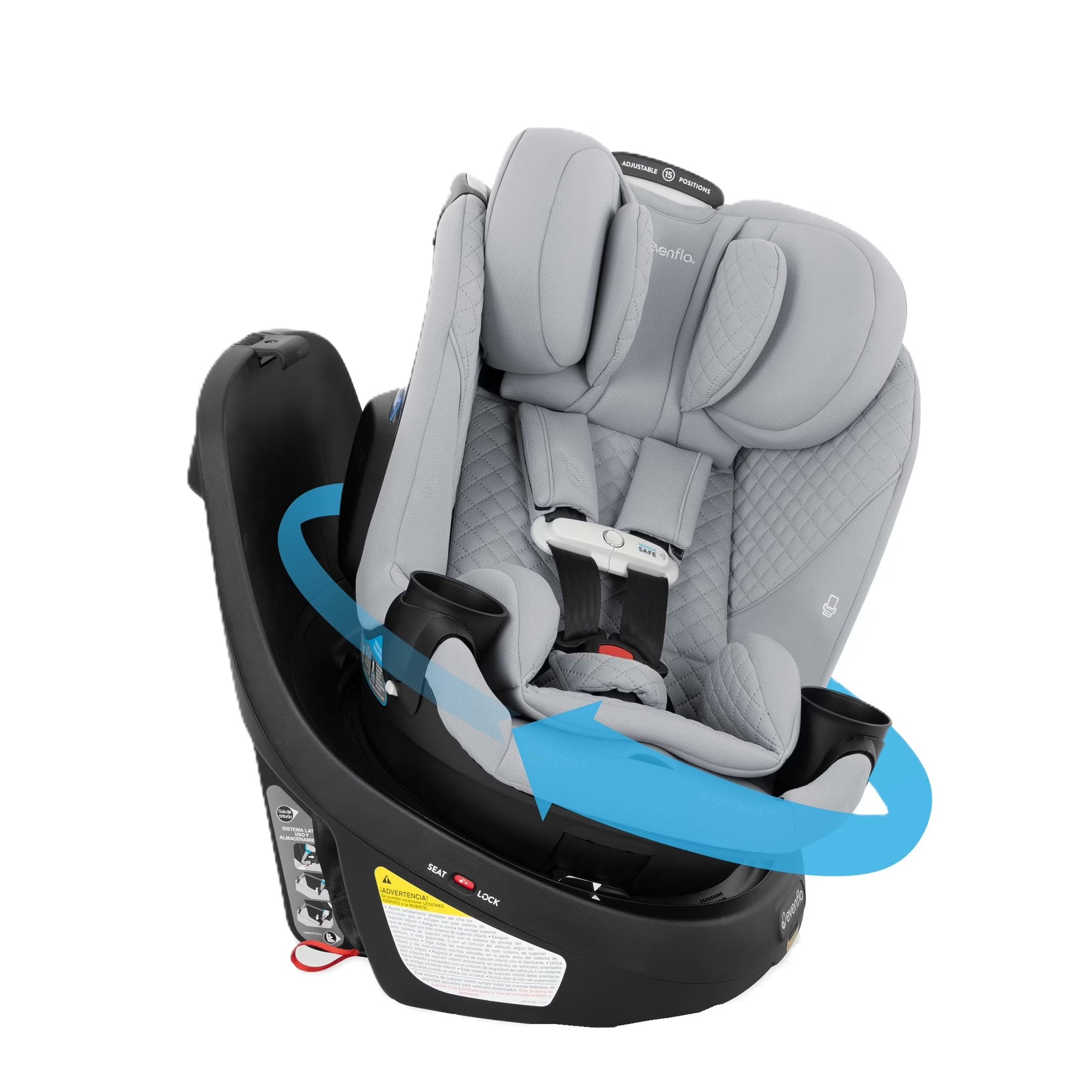 Gold Revolve360 Slim 2-In-1 Rotational Car Seat with Sensorsafe, Flint Gray