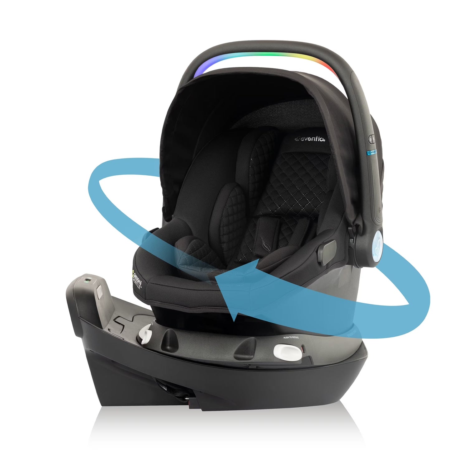 Revolve180 Litemax NXT Rotating Rear-Facing Lightweight Preemie and Infant Car Seat 3-30Lbs. Easy Install with Base (Cinder Gray)