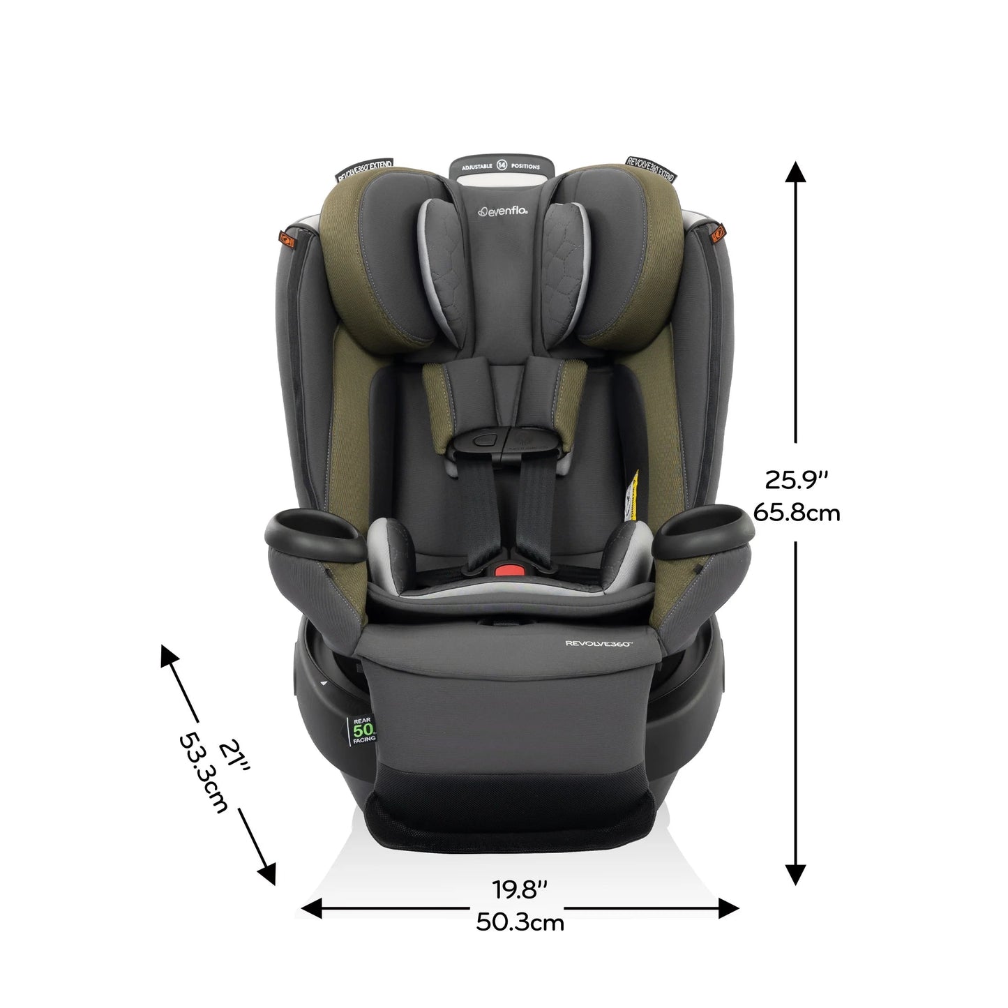 Revolve360 Extend All-In-One Rotating Car Seat with Quick Clean Cover (Rockland Green)