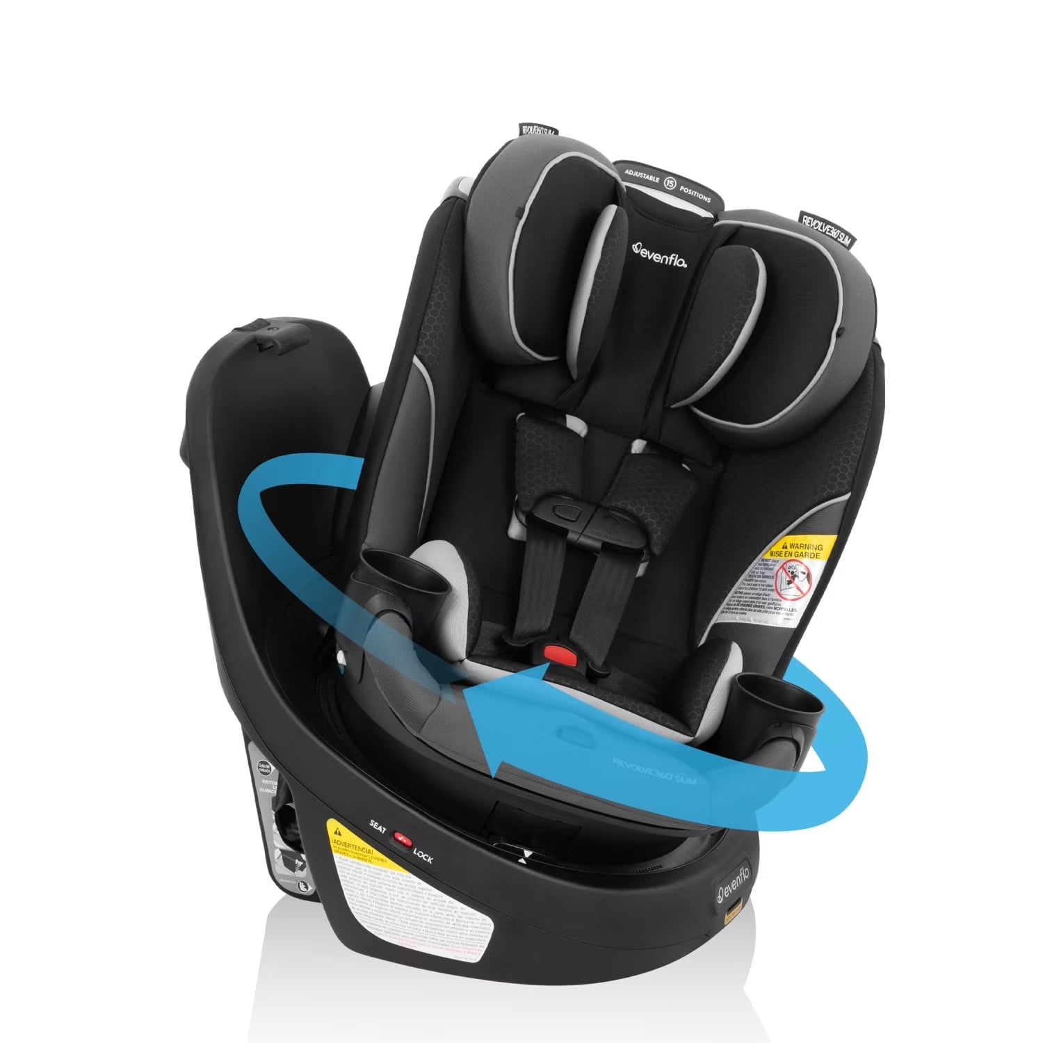 REO by Revolve360 Rotating 2-In-1 Convertible Car Seat, 360 Degrees, Infant to Toddler, Forward and Rear Facing, Compact Design, One-Time Install (Holden)